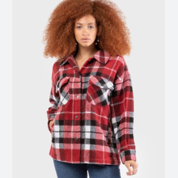 Dex Red Plaid Shacket - Picture 11 of 11